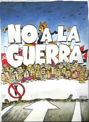 Carlos Azagra | Original drawing: No a la Guerra – Azagra y Revuelta | Origin Of Comics