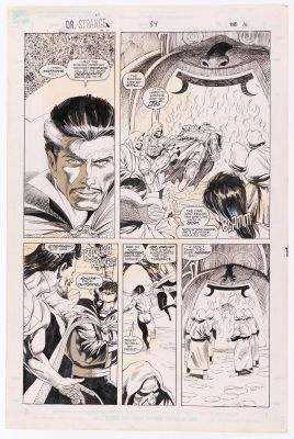 Lot 78 - DAN LAWLIS DOCTOR STRANGE, SORCERER SUPREME #34 COMIC BOOK PAGE ORIGINAL ART. | Hake’s