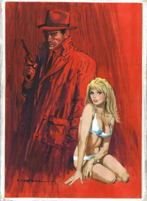 Rafael Cortiella | Original cover – Detective novel – El agente Fantasma – Cortiella | Origin Of Comics
