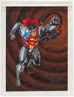 JOE JUSKO "ULTRA HEAT VISION SUPERMAN" KENNER ACTION FIGURE TRADING CARD ORIGINAL ART. | Hake’s