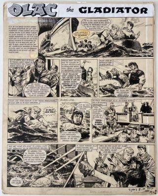 Lawrence, Don - 1 Original page - Olac the Gladiator - Olac on Brittanie - 1966 | Catawiki