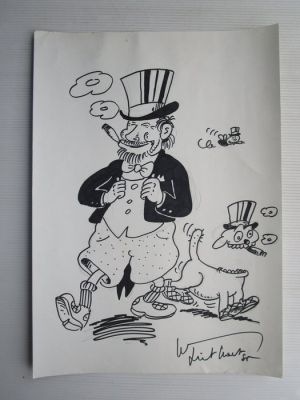 Linthout, Willy - 1 Original drawing - Urbanus - groot formaat tekening uit beginjaren van de reeks - 1985 | Catawiki