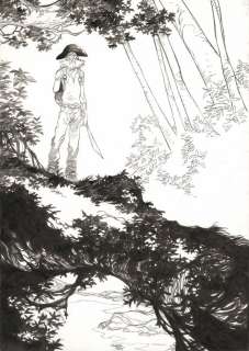 Olivier Pont | Illustration originale pour le tirage Bulles au Mans - Le Rituel - Un putain de salopard | Daniel Maghen