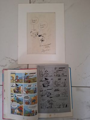 Roba, Jean - Dessin original + plaque en aluminium - Boule & Bill - 1995 | Catawiki