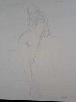 Frollo, Leone - 1 Original preliminary drawing - Chiaro di luna | Catawiki