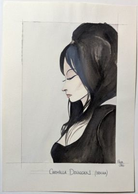 Croci, Pascal - 1 Original colour drawing - Dracula - Carmilla Dolingen | Catawiki