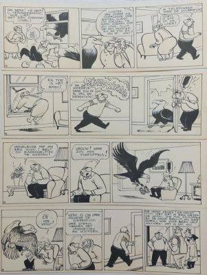 Marc Sleen - 1 Original page - Nero Klassiek - De vliegende handschoen - 1957