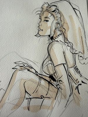 Meynet, Félix - Dessin original préliminaire - Mirabelle en petite tenue - 1 Comic | Catawiki