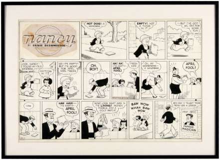 "NANCY" FRAMED SUNDAY PAGE ORIGINAL ART. | Hake’s