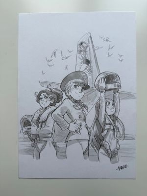 Alessandro Barbucci - 1 Original drawing - Les sœurs Grémillet - Hommage à Natacha - 2022