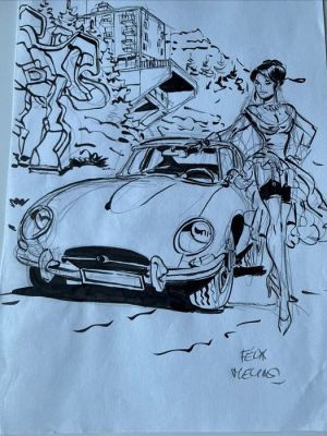 Meynet, Félix - 1 Original preliminary drawing - voitures - Meynet - Belles carrosseries | Catawiki