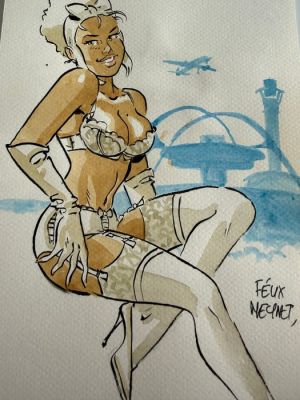 Meynet, Félix - 1 Original colour drawing - Mirabelle à New-York | Catawiki