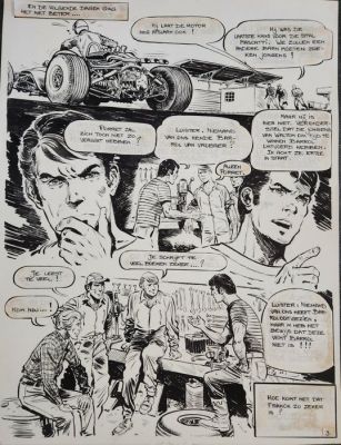 Dimitri Mouminoux - 1 Original colour page - Une enquête de Franck - Magasine Formule 1 - 1970 | Catawiki
