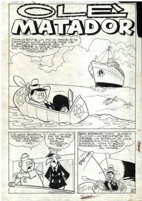 Colantuoni, Tiberio - 12 Original page - Tiramolla #12 - "Sfortunino-Ole‘ matador" - Storia originale completa - 1967