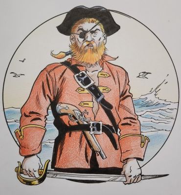 Krahen, Jean-Charles - 1 Original colour drawing - Barbe Rouge | Catawiki