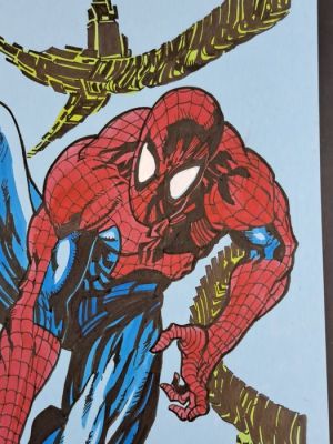 Camarda, Larry - 1 Original colour drawing - Spiderman: Tribute to Mc Farlane | Catawiki