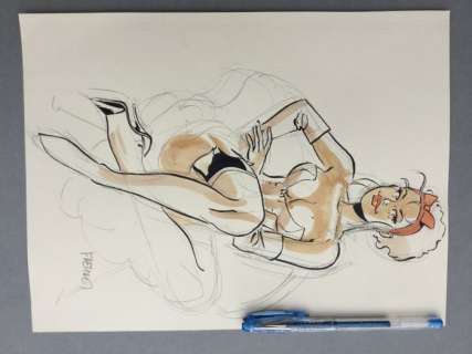 Meynet, Felix | original colour drawing  - Pin-up | Catawiki