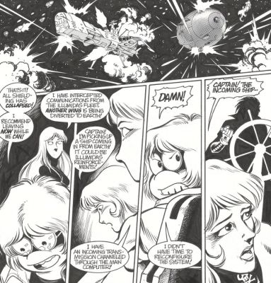 Tim Eldred - 1 Original page - Space Pirate Captain Harlock - Albator, le corsaire de l’espace - 1991 | Catawiki