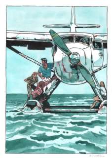 Bastien Vives | Corto Maltese - Dessin issu de l’album "Le jour d’avant" - 01 - H:39 x L:27 - Encre et aquarelle - 2025 - | Manjari & Partners