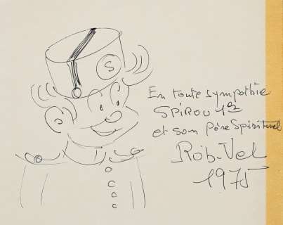 Rob-Vel | Spirou, illustration au feutre sur papier dessin… | Millon