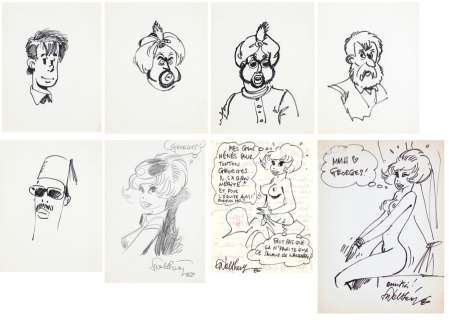 Walthéry | Natacha, bel ensemble comportant 8 illustrations.… | Millon