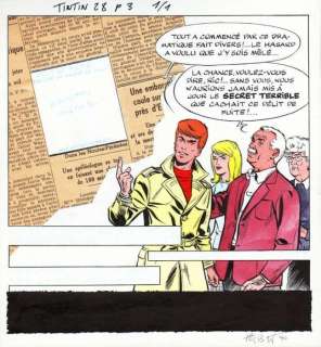 Tibet | Original coloured drawing  - Ric Hochet  - (1965) | Catawiki