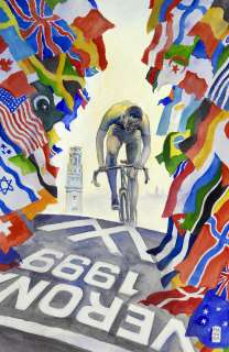 MANARA Milo  - Cyclisme  - Illustration réalisée pour le championnat du monde de [...] | Vermot et Associés