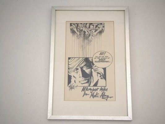Lot 44 - ORIGINAL GARTH SKETCH - SIGNED AND DEDICATED BY MARTIN ASBURY - framed and glazed, measuring 47cm | Excalibur Auctions