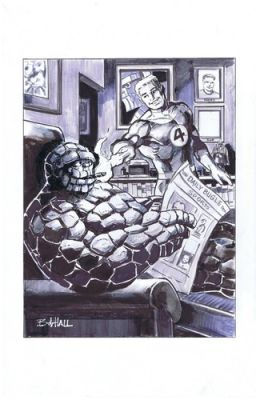 BOB HALL commission scene of the THING AND JOHHNY STORM AKA THE HUMAN TORCH | eBay US