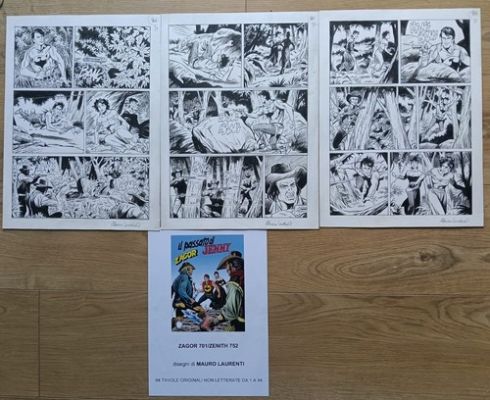ZAGOR 701 BELLISSIMA SEQUENZA 3 TAVOLE ORIGINALI MAURO LAURENTI FIRMATE + FOGLIO | eBay Europe (Buy It Now)