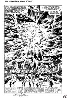 John Byrne - Fantastic Four #255 P 22 Splash (Entire Ff Team Watch the Negative Zone Explode!) 1983