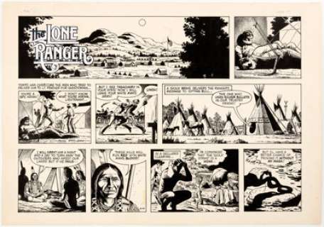Russ Heath Lone Ranger Sunday Comic Strip Original Art dated 2-21-82 (New York Times, 1982). Although a Western - | Heritage