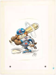 Jack Davis Chicago Cubs Baseball Illustration Original Art (Hot Shots, c. 1990). As of this writing, the Cubs - | Heritage