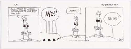 Johnny Hart B.C. Daily Comic Strip Original Art dated 10-14-91 (Creators Syndicate, 1991).... | Heritage