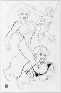 Adam Hughes Miss Adventure Character Design Illustration Original Art (Fantagraphics/Eros Comix, 1997).... | Heritage