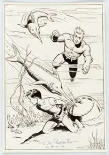 Ramona Fradon Aquaman and Aqualad Original Art (1998)....