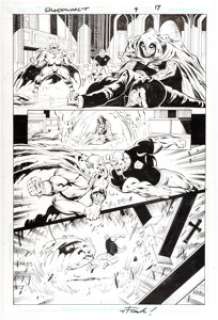 Tom Derenick and Wayne Faucher Shadowpact #9 Page 17 Original Art (DC, 2007). Etrigan and Blue Devil come to blows on -