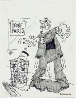 Don Martin - Frankenstein’s Monster Gag Illustration Original Art (c. 1980-90s).... | Heritage