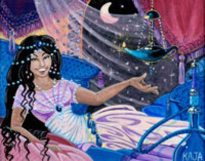 Kaja Foglio Magic: The Gathering: Arabian Nights "Shahrazad" Card Painting Original Art and Card (Wizards of the C... (Total: 2 Items) | Heritage