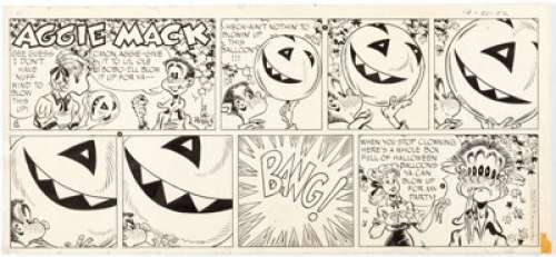 Hal Rasmusson Aggie Mack Sunday Comic Strip Original Art dated 10-26-52 (Chicago Tribune, 1952).... | Heritage