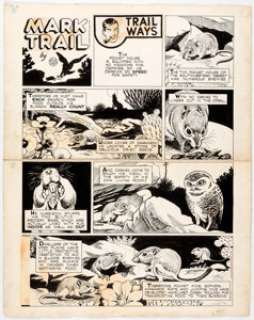 Ed Dodd Mark Trail Sunday Comic Strip Original Art dated 9-25-55 (Post-Hall Syndicate, 1955)....