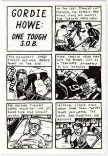 Jeffrey Brown Old-Timey Hockey Tales #1 Complete 2-Page Story "Gordie Howe: One Tough S.O.B." Original Art (Wide A... (Total: 2 Original Art)
