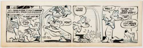 Walt Kelly Pogo Daily Comic Strip Original Art dated 1-21-55 (Hall Syndicate, 1955).... | Heritage