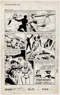Regina Levander (attributed) Planet Comics #40 Story Page 6 Space Rangers Original Art (Fiction House, 1946).... | Heritage