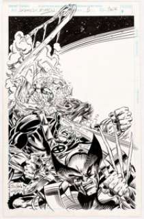  - Jim Craig X-Men: Siege and Destroy - Drake‘s Cakes Vol 2 #5 Promotional Comic Cover Original Art (Marv...