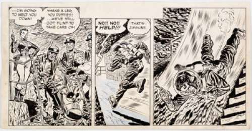  - Lee Elias Beyond Mars Partial Sunday Comic Strip Original Art (New York Daily News, c. 1952-55)....