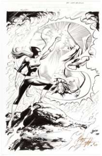 Norm Breyfogle Hellcat #3 Splash Page 1 Original Art (Marvel, 2000). Hellcat frees a captive Mephisto in this -