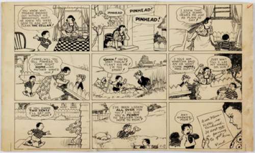 Gene Byrnes Reg‘lar Fellers Sunday Comic Strip Original Art dated 11-13 (N.Y. Tribune, c. 1930s). With their -