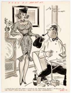 Jefferson Machamer Gee-Whiz #19 November-1958 Single Panel Gag Cartoon Illustration Original Art (Humorama, 1958). -