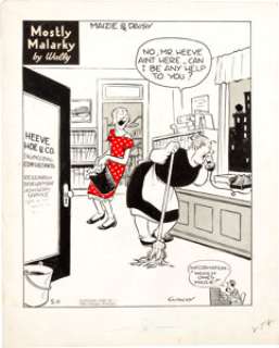Wally Carlson Mostly Malarky and Hank Ketcham Dennis the Menace Daily Comics Panels Group of 21 Original Art - | Heritage
